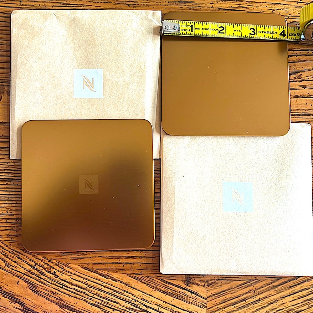 ☕️☕️NWOT Elegant Nespresso GOLD Coasters In original envelop.Sustainable.